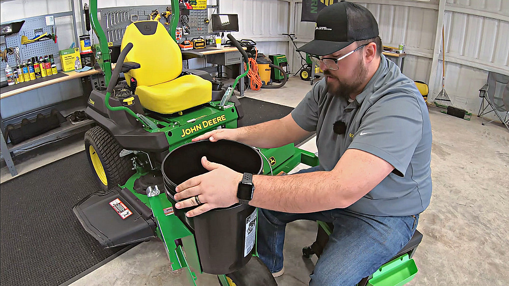 How to Install a Trash Receptacle Kit on a John Deere Z735M ' Thumbnail'