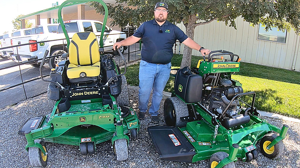 A John Deere Sit-Down Zero Turn vs a John Deere Stand-On Mower